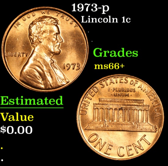 1973-p Lincoln Cent 1c Grades GEM++ Unc