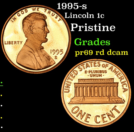 1995-s Lincoln Cent 1c Grades Gem Proof Red