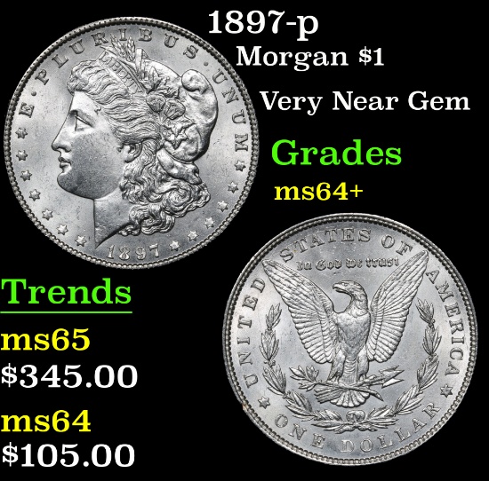 1897-p Morgan Dollar $1 Grades Choice+ Unc