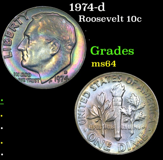 1974-d . . Roosevelt Dime 10c Grades Choice Unc