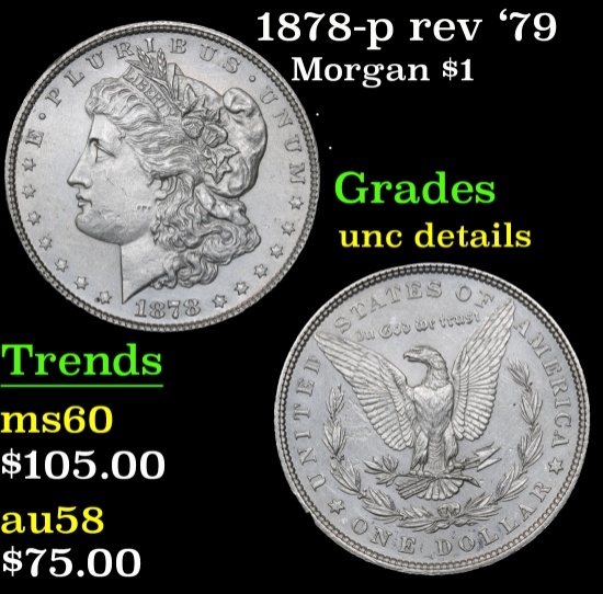 1878-p rev '79 . . Morgan Dollar $1 Grades Unc Details