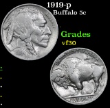 1919-p . . Buffalo Nickel 5c Grades vf++