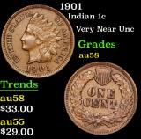 1901 . Very Near Unc Indian Cent 1c Grades Choice AU/BU Slider