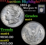 ***Auction Highlight*** 1891-p Much Better Date . Morgan Dollar $1 Graded Choice Unc By USCG (fc)