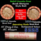 Mixed small cents 1c orig shotgun roll, 1918-s Wheat Cent, 1931-s Wheat Cent other end