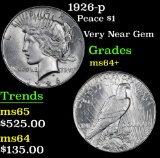 1926-p . Very Near Gem Peace Dollar $1 Grades Choice+ Unc