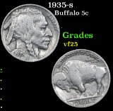 1935-s . . Buffalo Nickel 5c Grades vf+