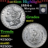 ***Auction Highlight*** 1884-s Key Date . Morgan Dollar $1 Graded Select Unc By USCG (fc)