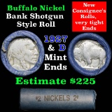 Buffalo Nickel Shotgun Roll in Old Bank Style Wrapper 1927 & d Mint Ends (fc)
