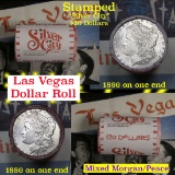 ***Auction Highlight*** Full Morgan/Peace Casino wrapped silver dollar roll $20, 1886 & 1896 ends (f
