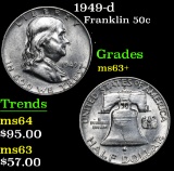1949-d . . Franklin Half Dollar 50c Grades Select+ Unc
