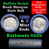 Buffalo Nickel Shotgun Roll in Old Bank Style Wrapper 1929 & d Mint Ends (fc)