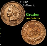 1902 . . Indian Cent 1c Grades AU Details