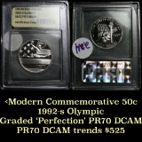 1992-S Olympic . . Proof Commem Half Dollar 50c Graded GEM++ Proof Deep Cameo By USCG