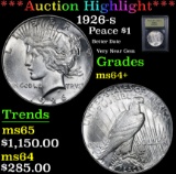 *Auction Highlight* 1926-s Better Date Very Near Gem Peace Dollar $1 Graded Choice+ Unc By USCG (fc)