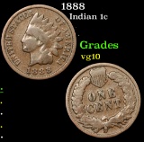 1888 . . Indian Cent 1c Grades vg+