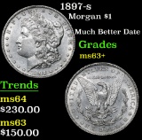 1897-s Much Better Date . Morgan Dollar $1 Grades Select+ Unc