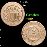 1864 . . Two Cent Piece 2c Grades vg+