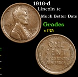 1916-d Much Better Date . Lincoln Cent 1c Grades vf++