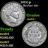 1912-p . . Barber Dime 10c Grades Select+ Unc