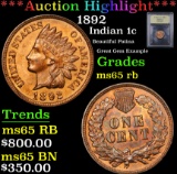 ***Auction Highlight*** 1892 Indian Cent 1c Graded GEM Unc RB By USCG (fc)