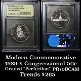 1989-S Congress . . Proof Commem Half Dollar 50c Graded GEM++ Proof Deep Cameo By USCG