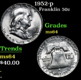 1952-p . . Franklin Half Dollar 50c Grades Choice Unc