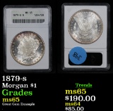 ANACS 1879-s . Great Gem Example Morgan Dollar $1 Graded ms65 By ANACS