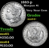 1883-p . Very Near Gem Morgan Dollar $1 Grades Choice+ Unc