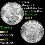 1897-s Much Better Date Very Near Gem Morgan Dollar $1 Grades Choice+ Unc