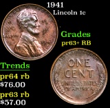 1941 . . Lincoln Cent 1c Grades Gem rb
