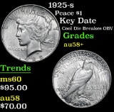 1925-s Key Date Cool Die Breakes OBV Peace Dollar $1 Grades Choice AU/BU Slider+
