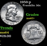 1959-p . . Franklin Half Dollar 50c Grades Select+ Unc
