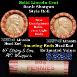 Mixed small cents 1c orig shotgun roll, 1931-s Wheat Cent, 1917-d Wheat Cent other end