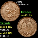 1907 . . Indian Cent 1c Grades Select+ Unc BN