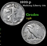 1920-p . . Walking Liberty Half Dollar 50c Grades vg, very good