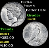 1926-s Better Date . Peace Dollar $1 Grades Select+ Unc