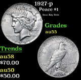 1927-p Semi Key Date . Peace Dollar $1 Grades Choice AU