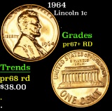 1964 . . Lincoln Cent 1c Grades Gem++ rd