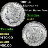 1891-s Much Better Date . Morgan Dollar $1 Grades Select Unc