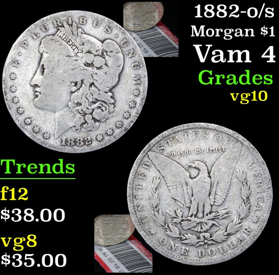 1882-o/s Morgan Dollar $1 Grades vg+