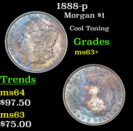 1888-p Morgan Dollar $1 Grades select Unc