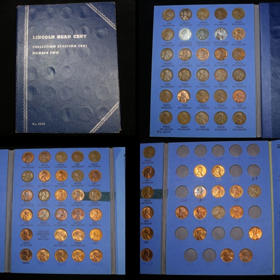 Complete Lincoln cent book 1941-1975 73 coins . .