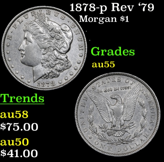 1878-p Rev '79 Morgan Dollar $1 Grades Choice AU