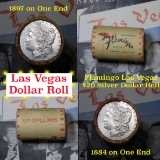 ***Auction Highlight*** Full Morgan/Peace Flamingo Hotel silver $1 roll $20, 1897 & 1884 ends (fc)