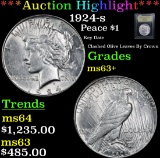 ***Auction Highlight*** 1924-s Peace Dollar $1 Graded Select+ Unc By USCG (fc)