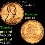 1952 Lincoln Cent 1c Grades Select+ Proof Red