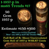 Full roll of 1957-p Lincoln Cents 1c Uncirculated Condition . .