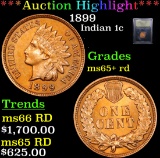 ***Auction Highlight*** 1899 Indian Cent 1c Graded Gem+ Unc RD By USCG (fc)