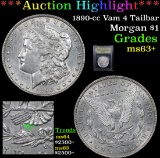 ***Auction Highlight*** 1890-cc Vam 4 Tailbar Morgan Dollar $1 Graded Select+ Unc By USCG (fc)